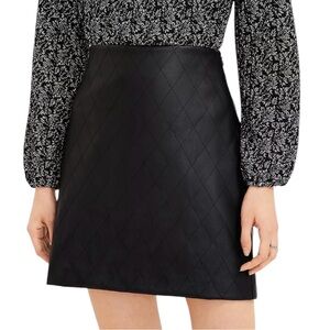 LOFT Quilted Faux Leather Shift Skirt
